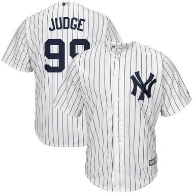 Majestic Aaron Judge New York Yankees White/Navy Home Cool Base Player Jersey