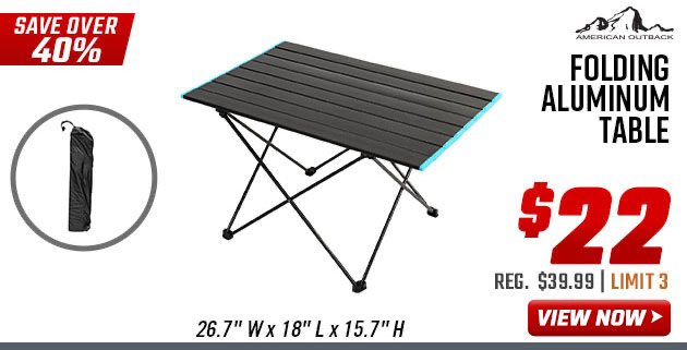 American Outback Folding Aluminum Table