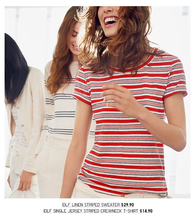 IDLF LINEN STRIPED SWEATER & SINGLE JERSEY STRIPED CREWNECK T-SHIRT - SHOP THE COLLECTION