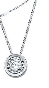 Diamond Solitaire Necklace 1/4 Carat 10K White Gold