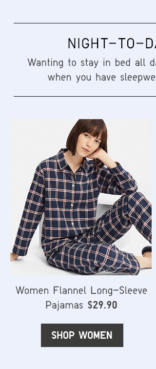 WOMEN FLANNEL LONG-SLEEVE PAJAMAS $29.90 - SHOP WOMEN