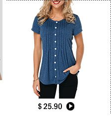 Crinkle Chest Button Up Navy Blue T Shirt