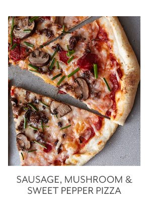 Sausage, Mushroom, and Sweet Pepper Pizza Recipe