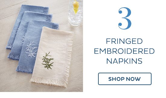 Fringed Embroidered Napkins