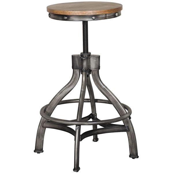 Chandler Rustic Brown Adjustable Bar Stool