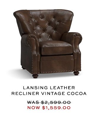 LANSING LEATHER RECLINER VNTAGE COCOA