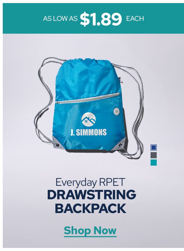 AS LOW AS $1.89 EACH | Everyday RPET DRAWSTRING BACKPACK | Shop Now