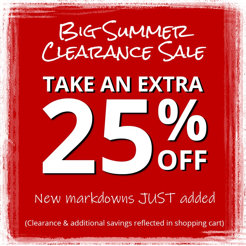 Take an extra 25% off Clearance prices