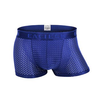 Mens Mesh Breathable Underwear Casual Ice Silk Thin Solid Color Boxers