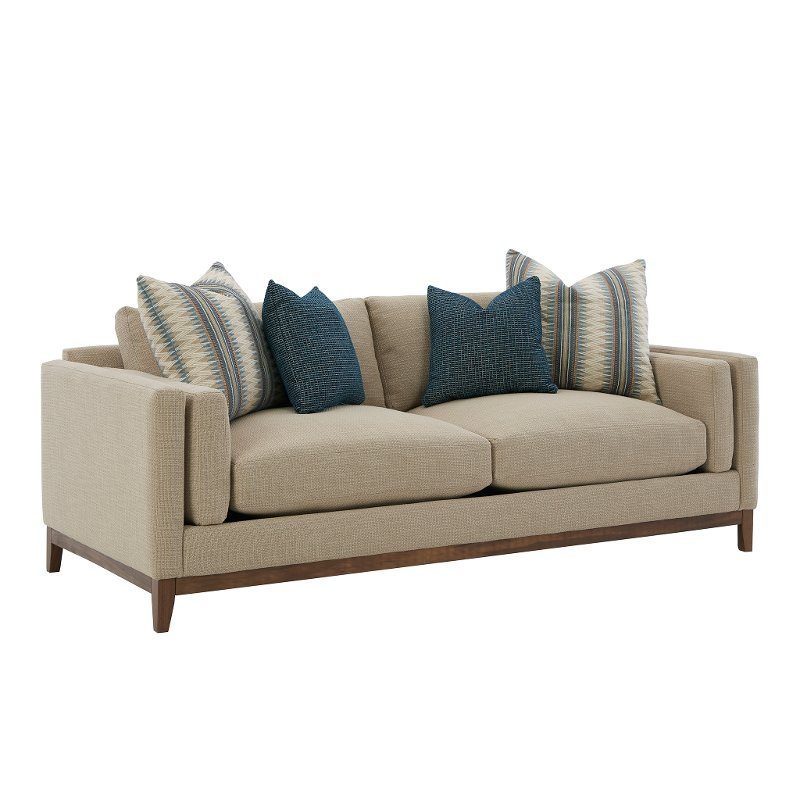 Kelsey Mid Century Modern Linen Beige Sofa