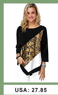 Asymmetric Hem Printed Three Quarter Sleeve T Shirt
