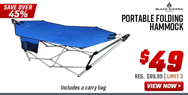 Black Sierra Portable Folding Hammock