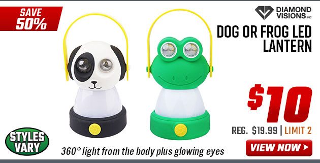 Diamond Vision Dog or Frog LED Lantern