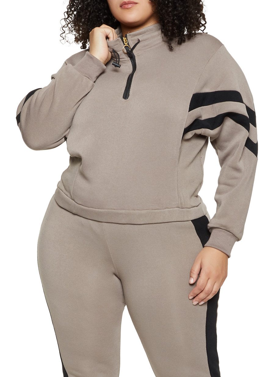 Plus Size Half Zip Sweatshirt