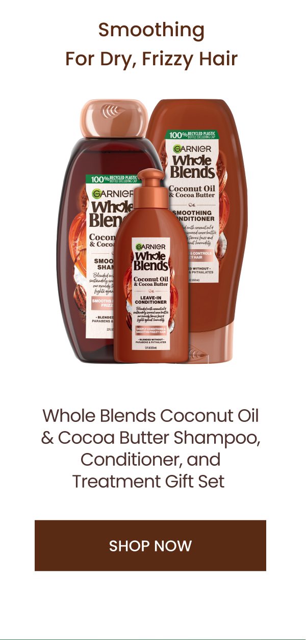 Whole Blends Coconut Oil and Cocoa Shampoo Conditioner and Treatment Gift Set