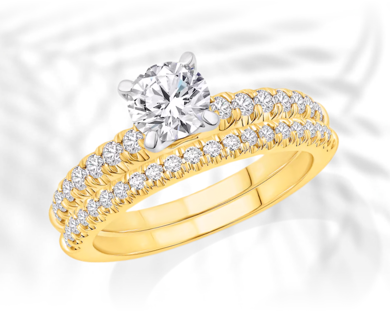 Lab-Created Diamonds by KAY Round-Cut Bridal Set 1-1/6 ct tw 14K Two-Tone Gold