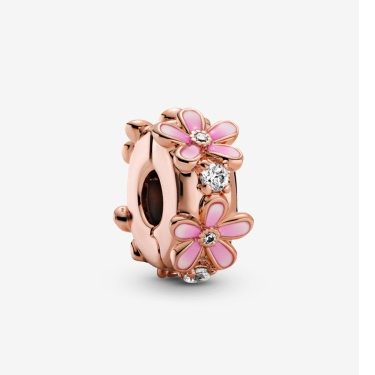 Pink Daisy Spacer Clip Charm