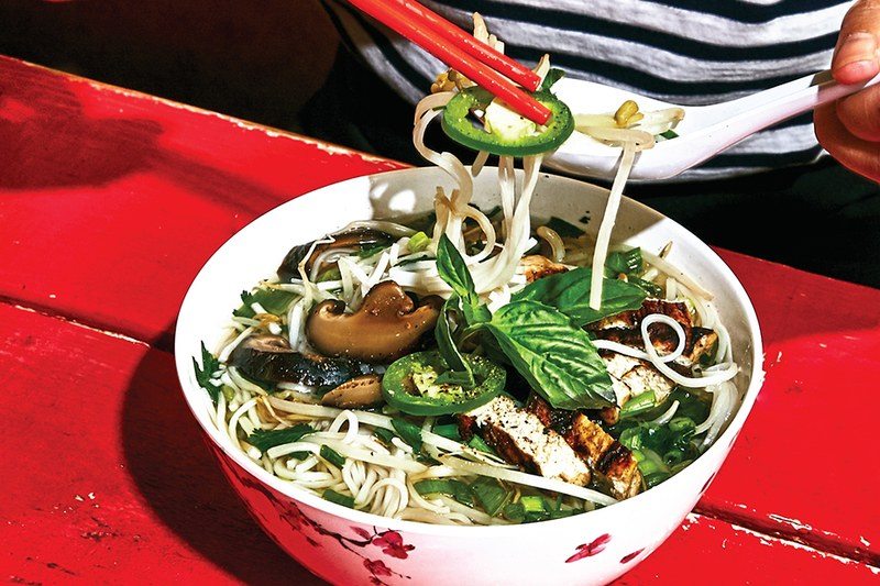 We Suki Suki's vegan pho with tofu and mushrooms