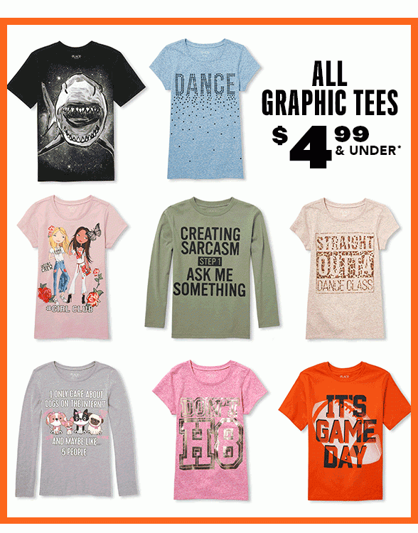 All Graphic Tees $4.99 & Under