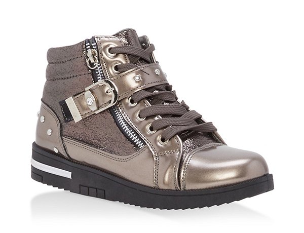 Studded Side Strap High Top Sneakers