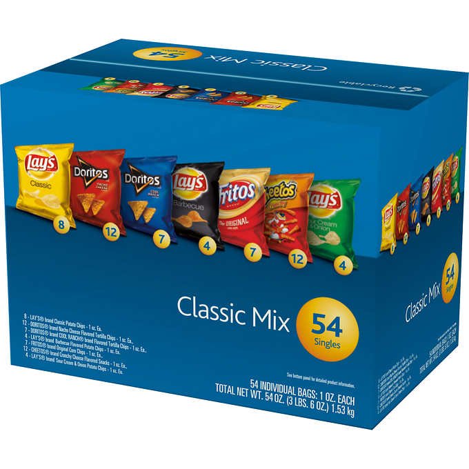 Frito Lay Classic Mix Variety Pack 1 oz, 54-count