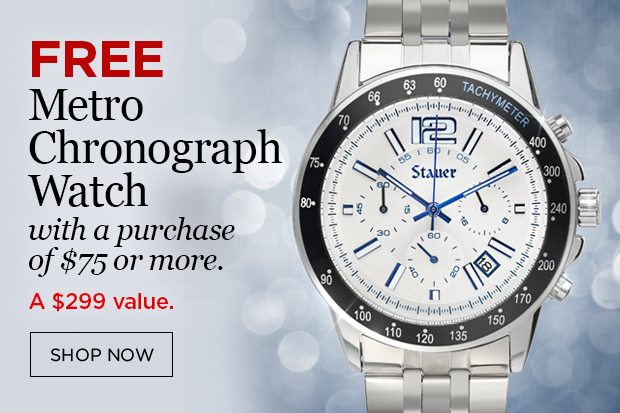 Free Metro Chronograph Watch with a purchase of $75 or more