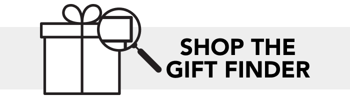 Shop the Gift Finder - an icon of a wrapped present and a magnifying glass