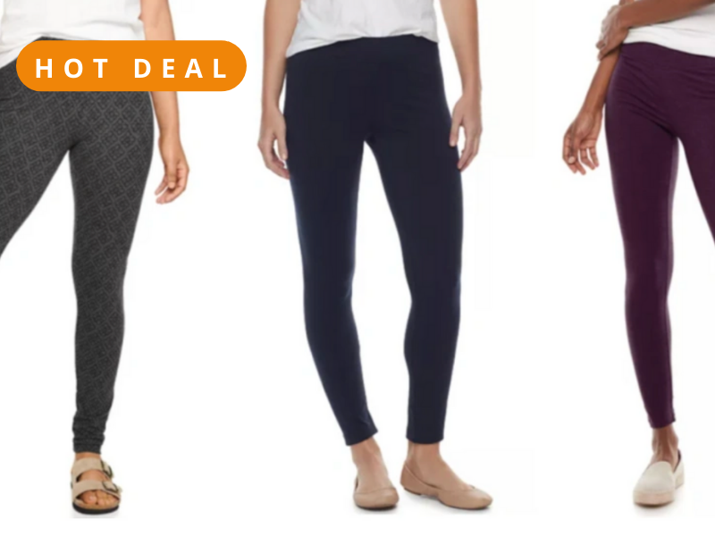 Models in Sonoma Women's yoga pants and leggings from Kohls