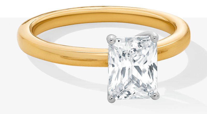 Lab-Grown Diamonds by KAY Radiant-Cut Solitaire Engagement Ring 1 ct tw 14K Yellow Gold (F/VS2)