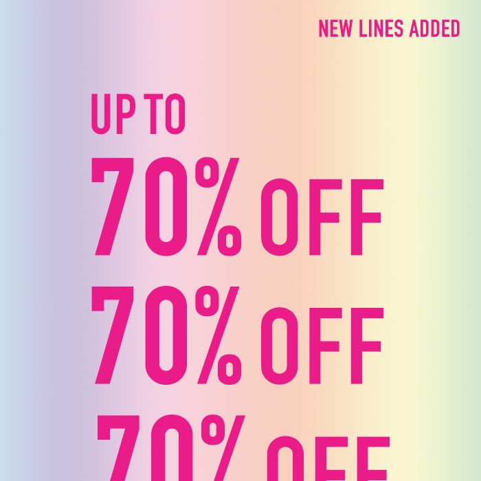 Up to 70% off Sale