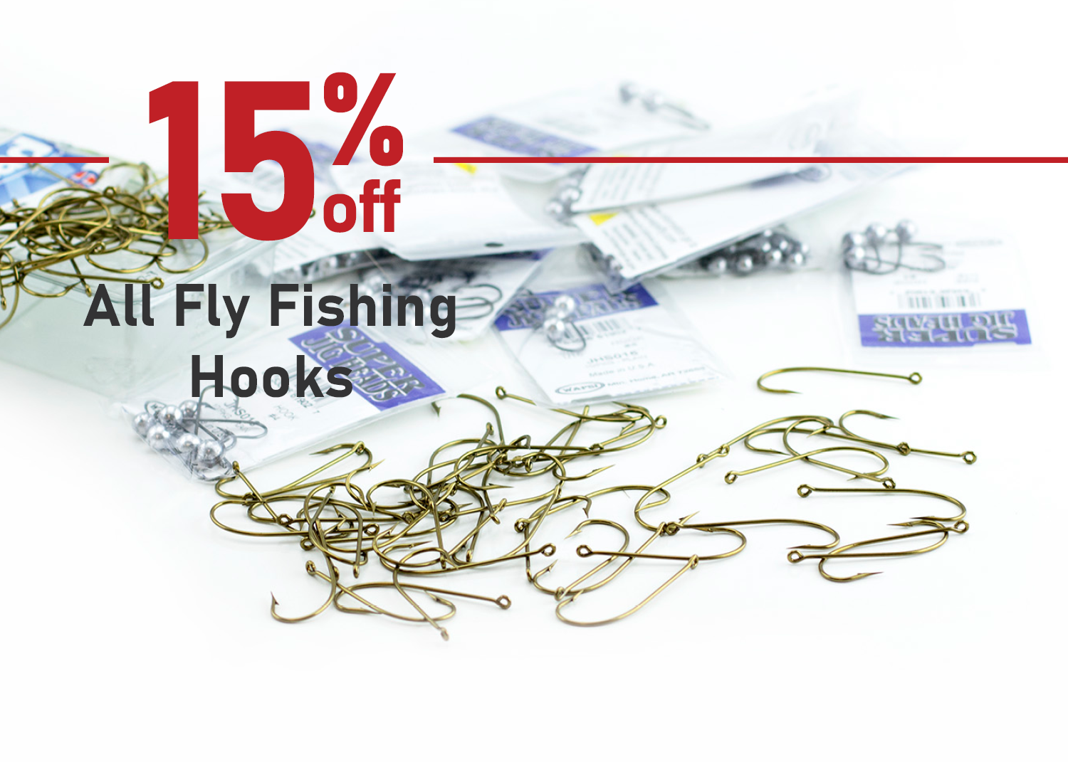 Save 15% on Fly Fishing Hooks