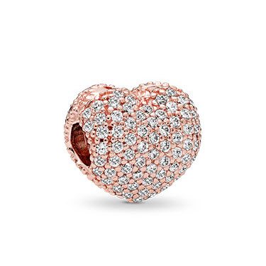 Pave Ladybird Heart Charm