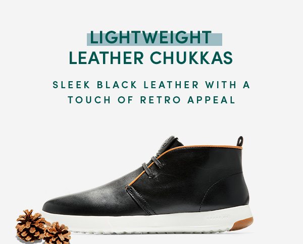 LIGHTWEIGHT LEATHER CHUKKAS | SLEEK BLACK LEATHER WITH A TOUCH OF RETRO APPEAL