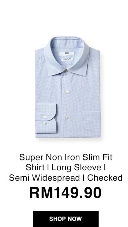 Super Non Iron Slim Fit Shirt | Long Sleeve | Semi Widespread | Checked