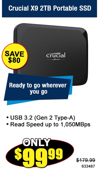 Crucial X9 2TB Portable SSD