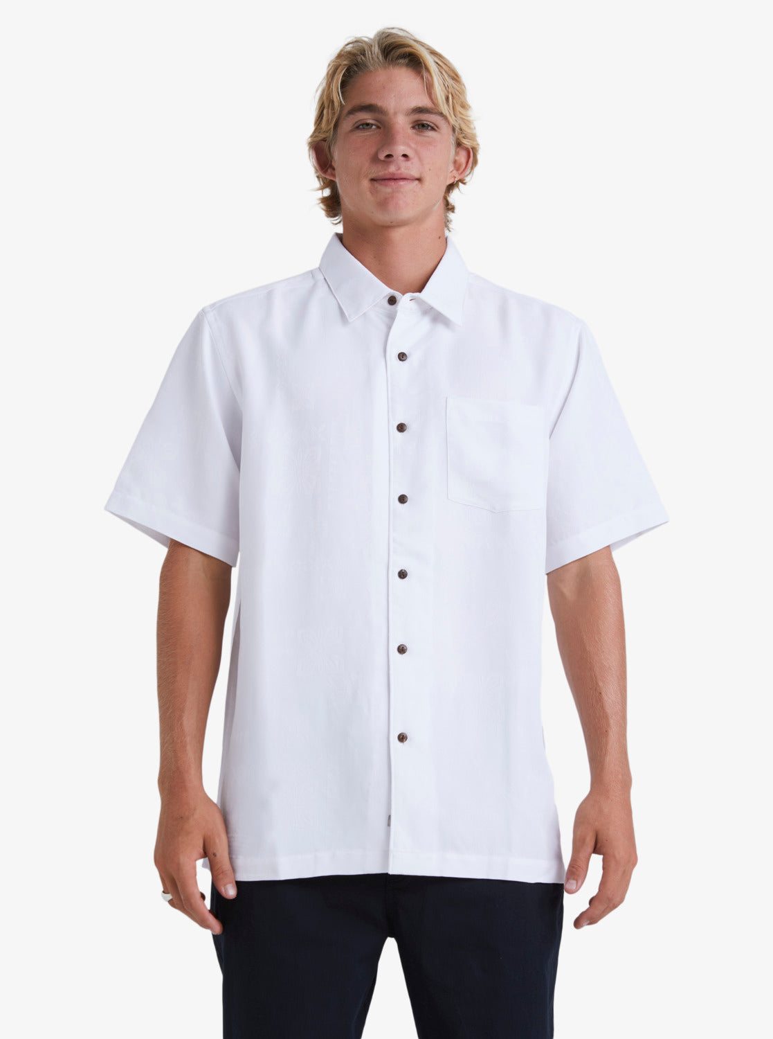 Image of Waterman Manele Bay Short Sleeve Shirt - White