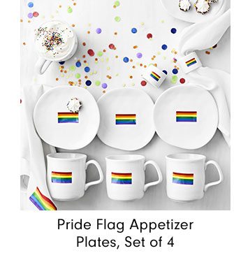 Pride Flag Appetizer Plates, Set of 4