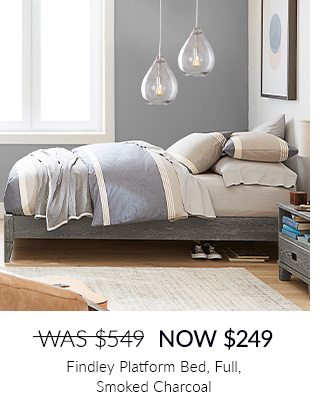 FINDLEY PLATFORM BED, FULL, SMOKED CHARCOAL
