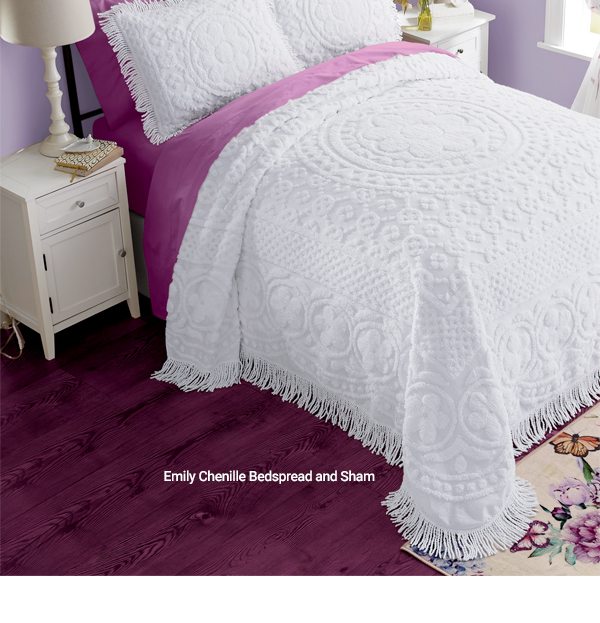 Emily Chenille Bedspread and Sham