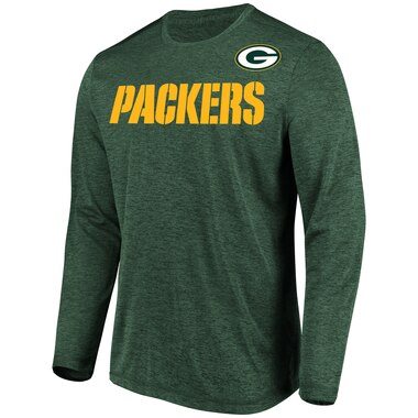 Majestic Green Bay Packers Heathered Green Touchback Long Sleeve T-Shirt