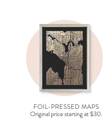 foil-pressed maps