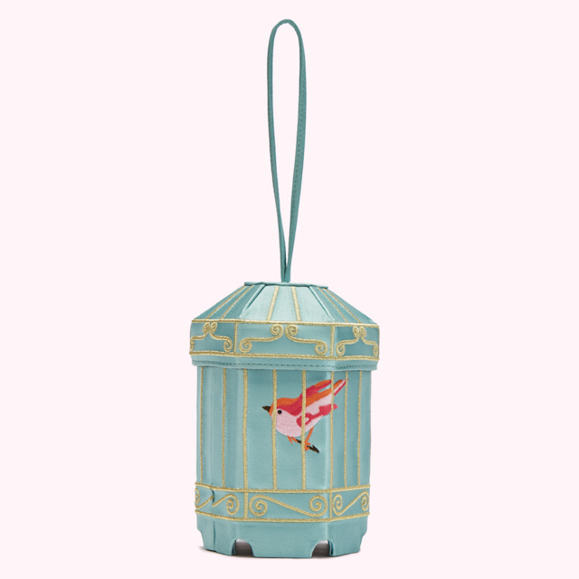 BLUE BIRDCAGE COLLECTIBLES CLUTCH BAG