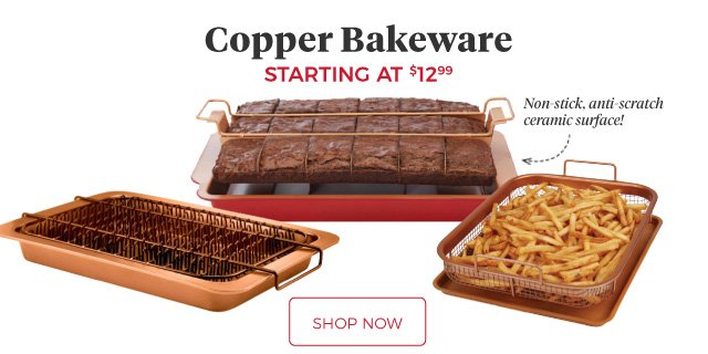 Copper Bakeware | Non-stick, anti-scratch ceramic surface! | Starting at $12.99 | shop now