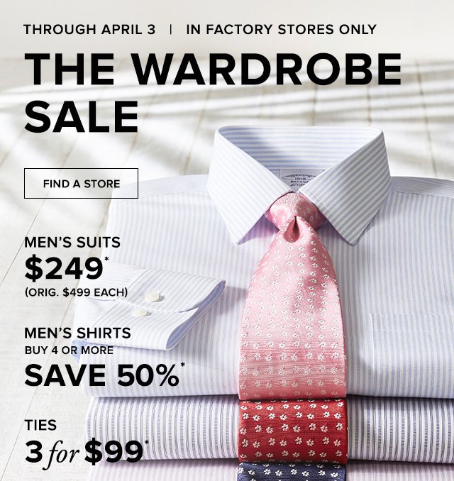 THE WARDROBE SALE | FIND A STORE