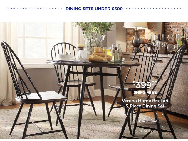 Dining Sets under $500 | Verona Home Bratton 5-Piece Dining Set | $399.99 | ships free | shop now | online only.