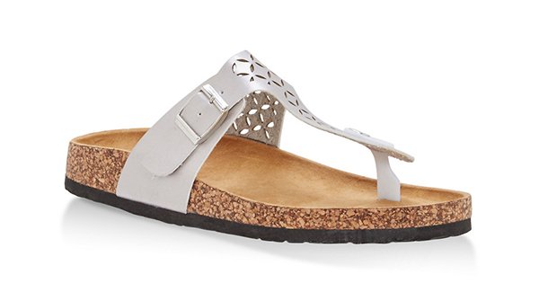 Cutout Thong Footbed Sandals