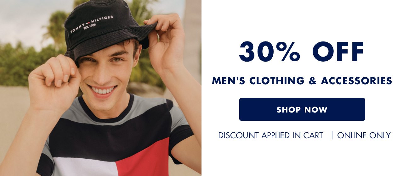 30% Off Men's Clothing & Accessories, Discount Applied in Cart | Online Only - SHOP NOW