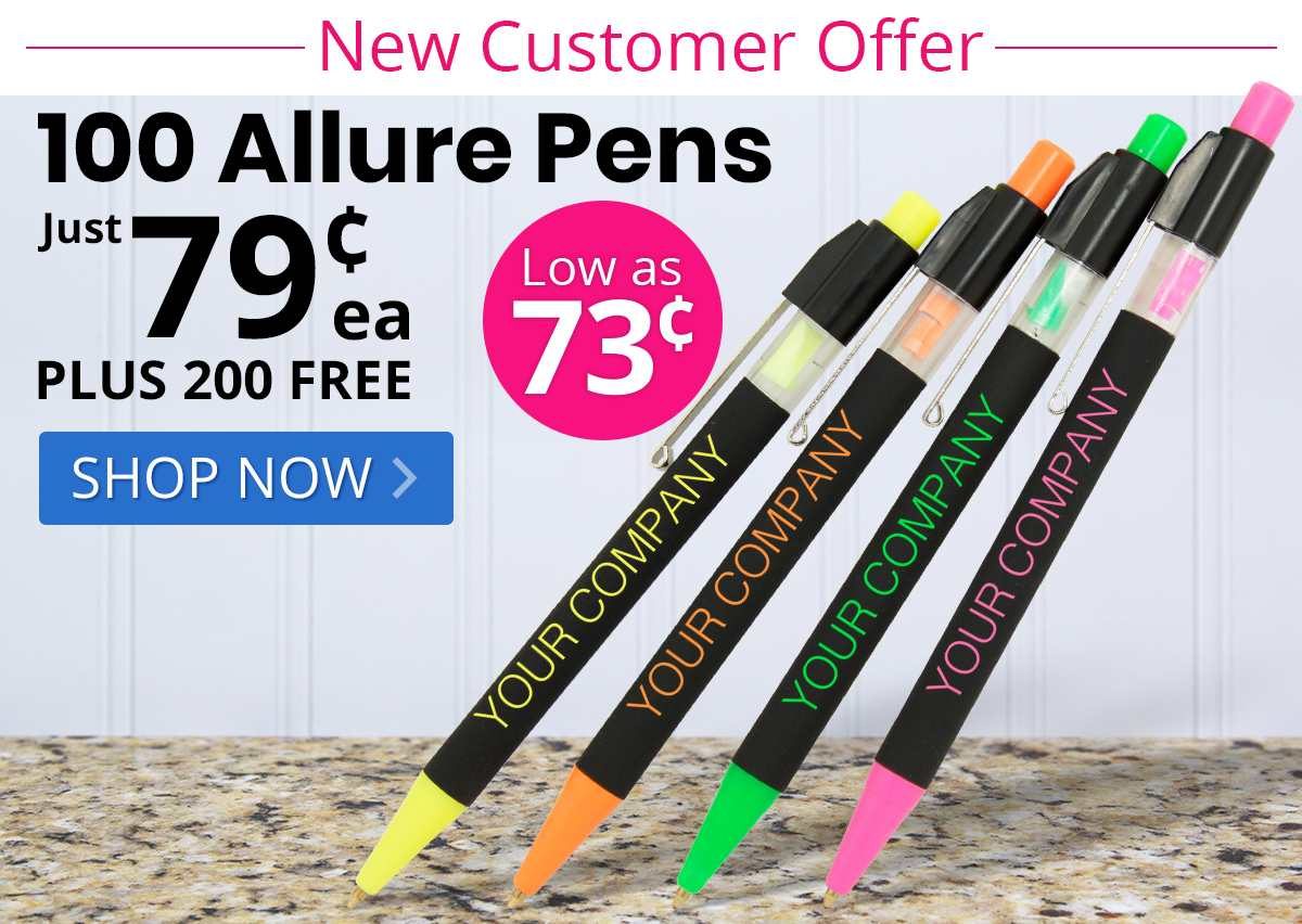 Buy 100 Allure Pens for only 79¢ each and Get 200 FREE!