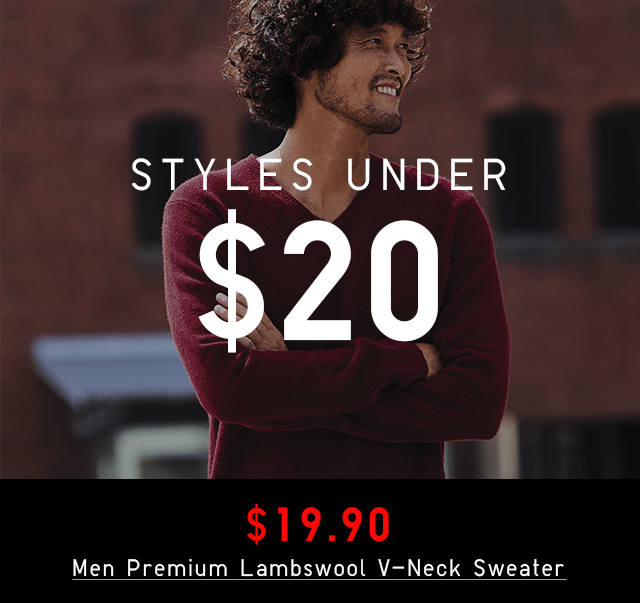 STYLES UNDER $20 - $19.90 MEN PREMIUM LAMBSWOOL V-NECK CARDIGAN