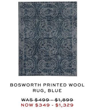 BOSWORTH PRINTED WOOL RUG, BLUE
